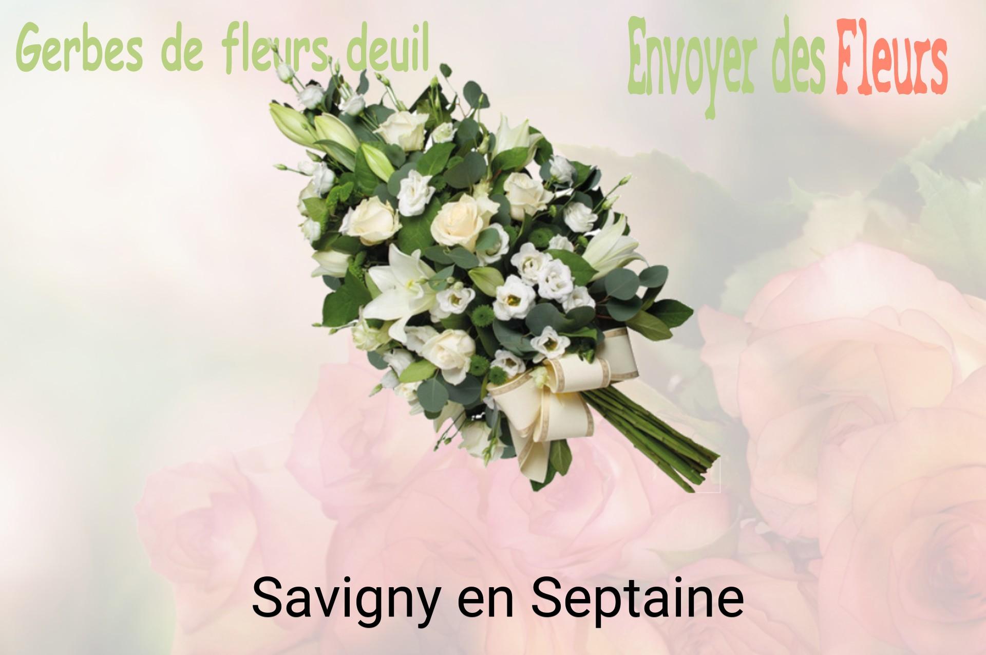 Gerbe de fleurs de deuil livrée à Savigny-en-Septaine